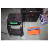 Stepstool, Laundry Basket, & Toolbox