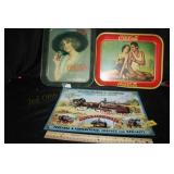 Coca Cola Trays & Steam Engine AD