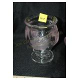 Pink & Clear Pattern Glass