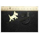 Sterling Dog Pin & Another