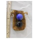 2 Large Marbles w/ Bag
