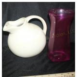 USA Pitcher & A Vase