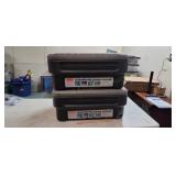 Two Rubbermaid Action Packer Storage Containers