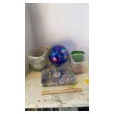 Gazing Ball, Beads, & Glass Stones