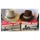 Two Stetson Hats: Champagne Size 7 ½ and One 7