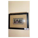 "Music Hath Charms" Relief Block Print Signed &