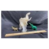 Stone & Brass Elephants (Loose Tusk on Large