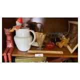 Model Plane, Wooden Cat, Thermometer, & More