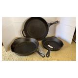 Three Lodge Cast Iron Skillets 8,10, & 12 Inch