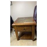 Faux Stone Inlaid Side Table 24x26x24