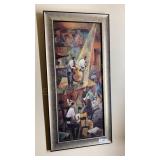 Pair of Textured Prints 17.5x36.5