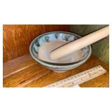 Stoneware Pestle w/ Wooden Morter