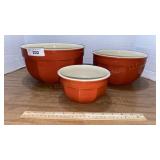 Three Emile Henry France Nesting Stoneware Mixing