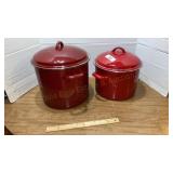 One Paula Dean Enamel Stock Pot & One Red Enamel