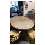 Table & Six Chairs w/One Leaf 48 x 46 x (Leaf