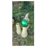 Gazing Ball, Stands, & Gnome