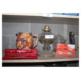 Oil Lamp Base, Hand cut Mouthblown Crystal Vase,