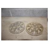 Two Glass Floral Frogs