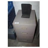 Two Drawer File Cabinet & Metal Bookends