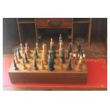 Carved Wooden Chess Set