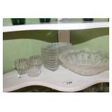 Serving Dish, Bone Dishes, Candles, & Salt Dip