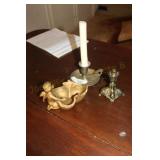 Brass Finger Lamp, Master Salt, Compote Base