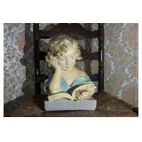 Chalk Bust Lady Reading