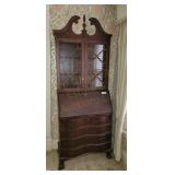 Mahogany Clawfoot Serpentine Drop Foot Secretary