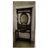 Hall Tree w/ Beveled Mirror, Glove Box, &