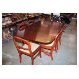 Duncan Phyfe Mahogany Drop Leaf Table & 6 Grape