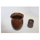 Stoneware Pitcher & Cup