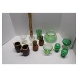 Green Glass, Creamers, Shakers