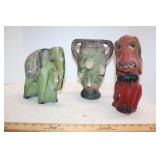 Carnival Chalk Vase, Dog, Elephant