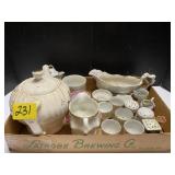 Teapot, Gravy, Creamer, Cups, Salt & Pepper