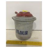 Stoneware Flour Canister w/ Sifter Lid