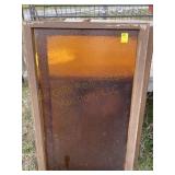 2 Amber Stained Glass Windows 28x46