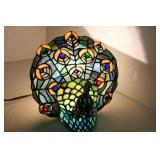 Leaded Peacock Lamp