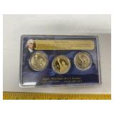 3 Unc. James Madison Dollar Coins