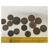 English & Canada Lg Pennies & Half Pennies