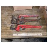 Three 14-Inch Pipe Wrenches (2 are Rigid)
