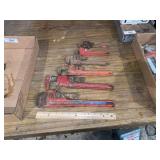 Six Pipe Wrenches; One 14-Inch, One 10-Inch, One