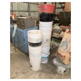 Two Feeder Buckets, Buckets, & a Few Lids