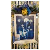 Two Framed Prints & Floral Décor
