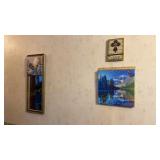 Framed Mirror, Love Plaque, & Canvas on Print