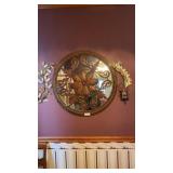 Round Mirror w/ Wall Décor Mirror Diameter is