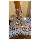 Boudoir Lamp and Candle Holders NOTE Missing Some