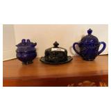 West Moreland Cobalt Blue Butter Dish, Viking