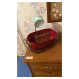 Baskets and a Desk Lamp