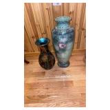Hand Painted Vase 18-Inches Tall and a Vase