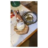 Brass Door Knocker, Porcelain Ball & Glove